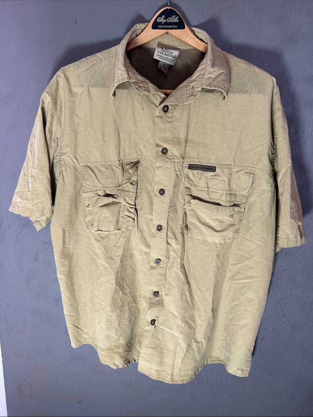Lightweight Short-Sleeve Shirt Jacket in Khaki